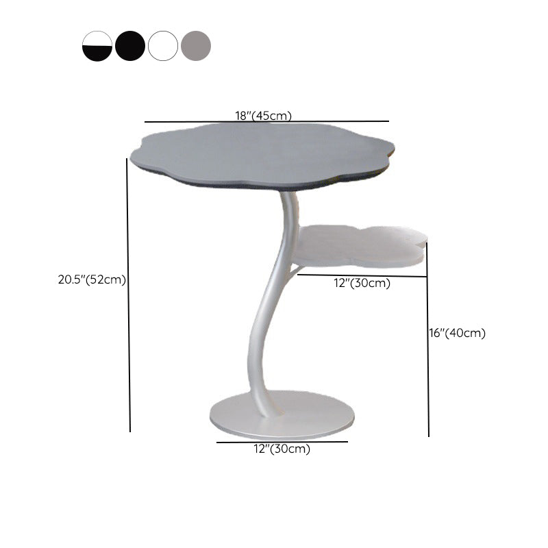 Modernistic Living Room Double Tier Round with Storage Pedestal Side Table