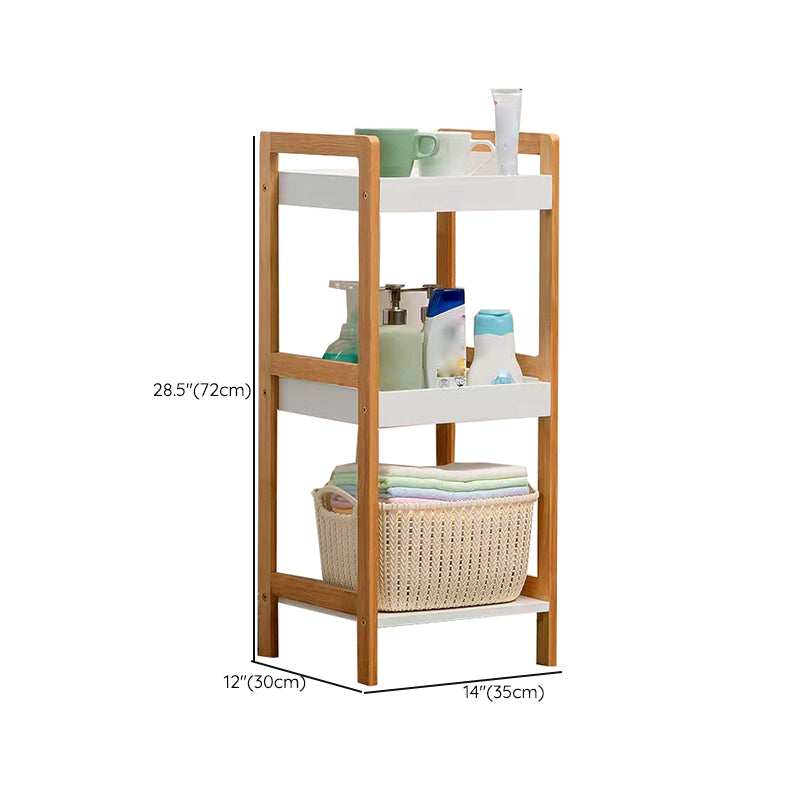 Contemporary Open Shelf Bookcase Bamboo Bookshelf with Shelves for Living Room