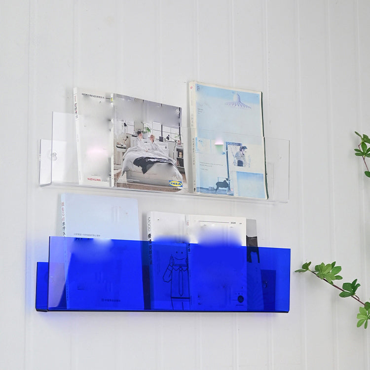 Contemporary Wall Mounted Bookshelf Acrylic Book Shelf for Living Room