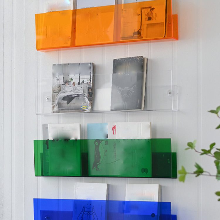 Contemporary Wall Mounted Bookshelf Acrylic Book Shelf for Living Room