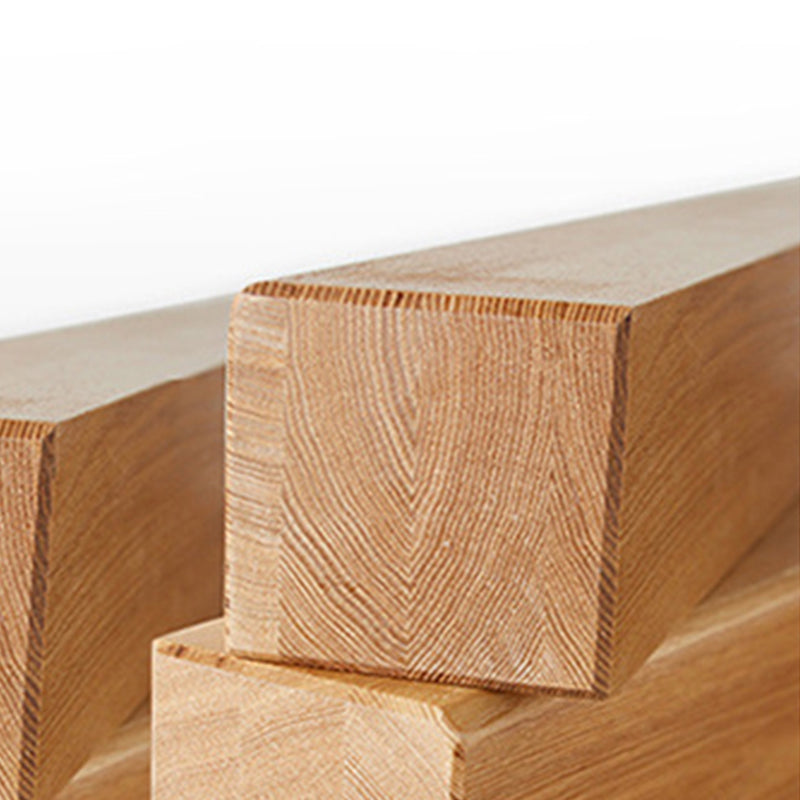 Contemporary Open Shelf Bookcase Rubberwood Bookshelf for Living Room