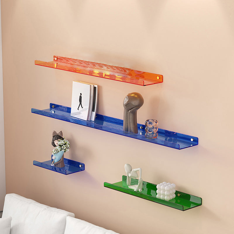Contemporary Wall Mounted Bookcase Acrylic Book Shelf for Living Room