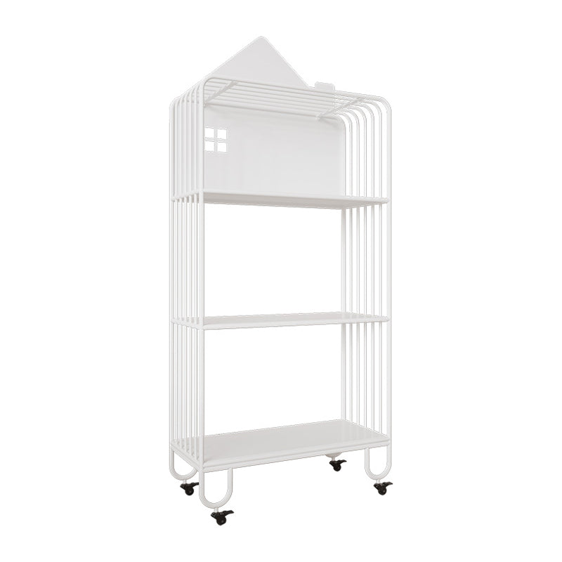 11" Wide Contemporary Bookshelf Open Back Shelves Included Iron Bookcase