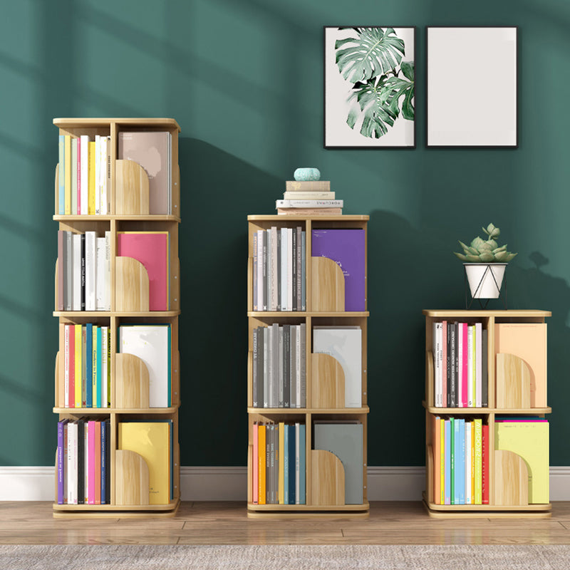 Contemporary Wooden Bookcase Closed Back Shelf Bookcase with Caster