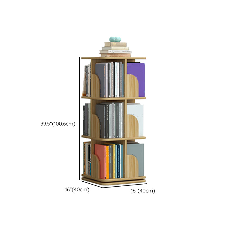 Contemporary Wooden Bookcase Closed Back Shelf Bookcase with Caster