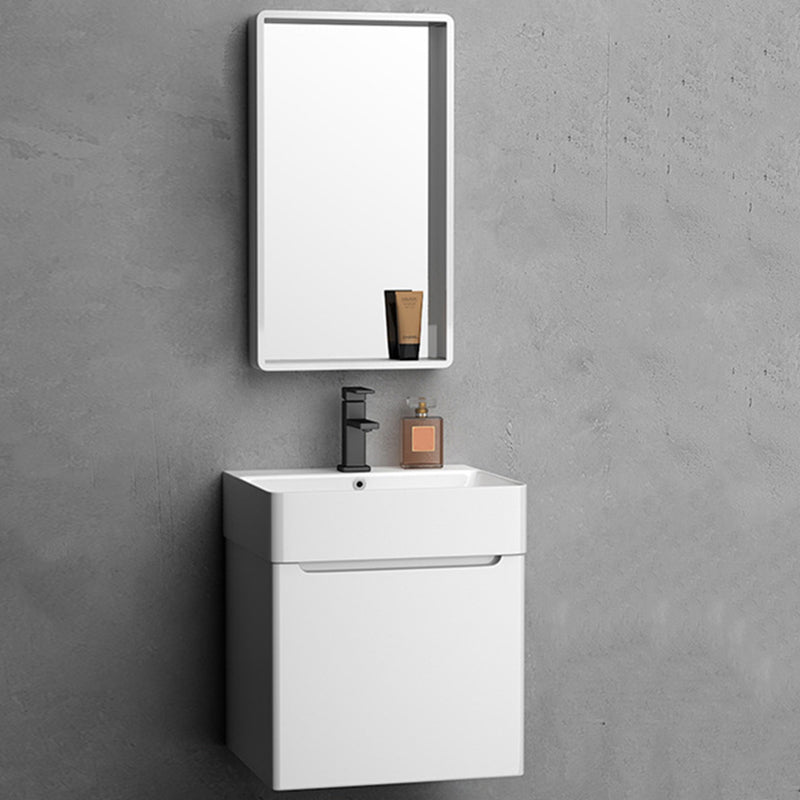 Modern Wooden Sink Vanity White Wall Mount Bathroom Vanity Cabinet with Mirror