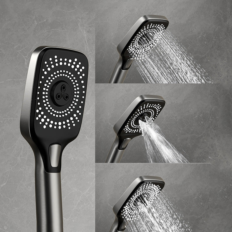 Wall Mounted Modern Square Metal  Shower Brass Shower Head Shower Faucet in Gray