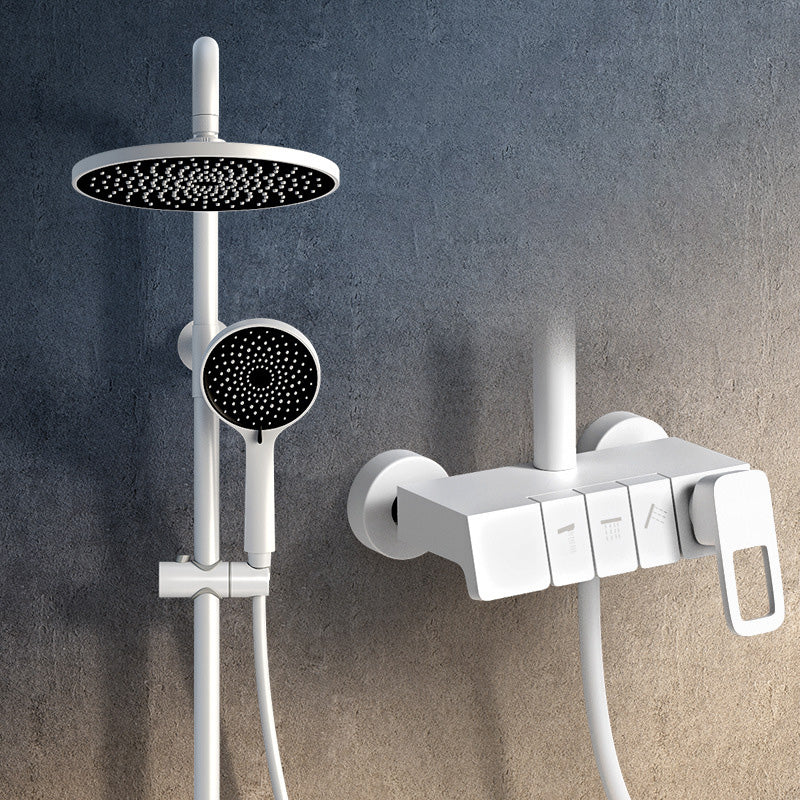 Wall Mounted Shower Adjustable Arm Shower Faucet Metal Shower System with Slide Bar