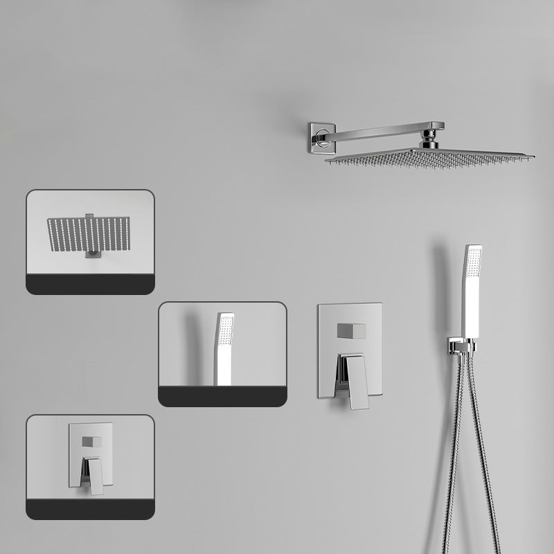 Modern  Pressure Balanced Diverter Valve Shower Faucet Metal Shower System on Wall