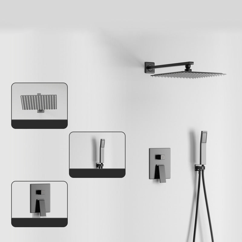Modern  Pressure Balanced Diverter Valve Shower Faucet Metal Shower System on Wall