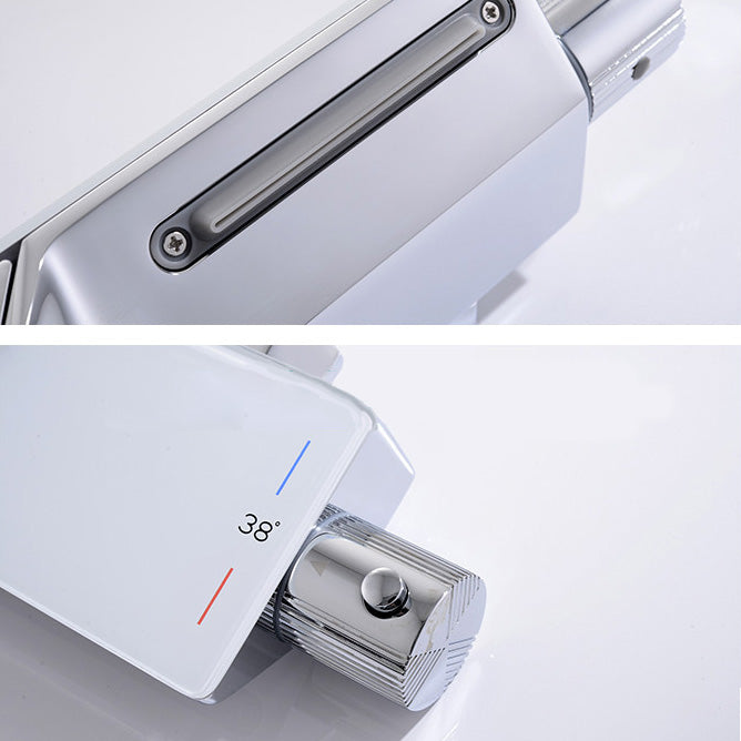 Wall Mounted Modern Square Metal Shower Adjustable Shower Head Shower Faucet