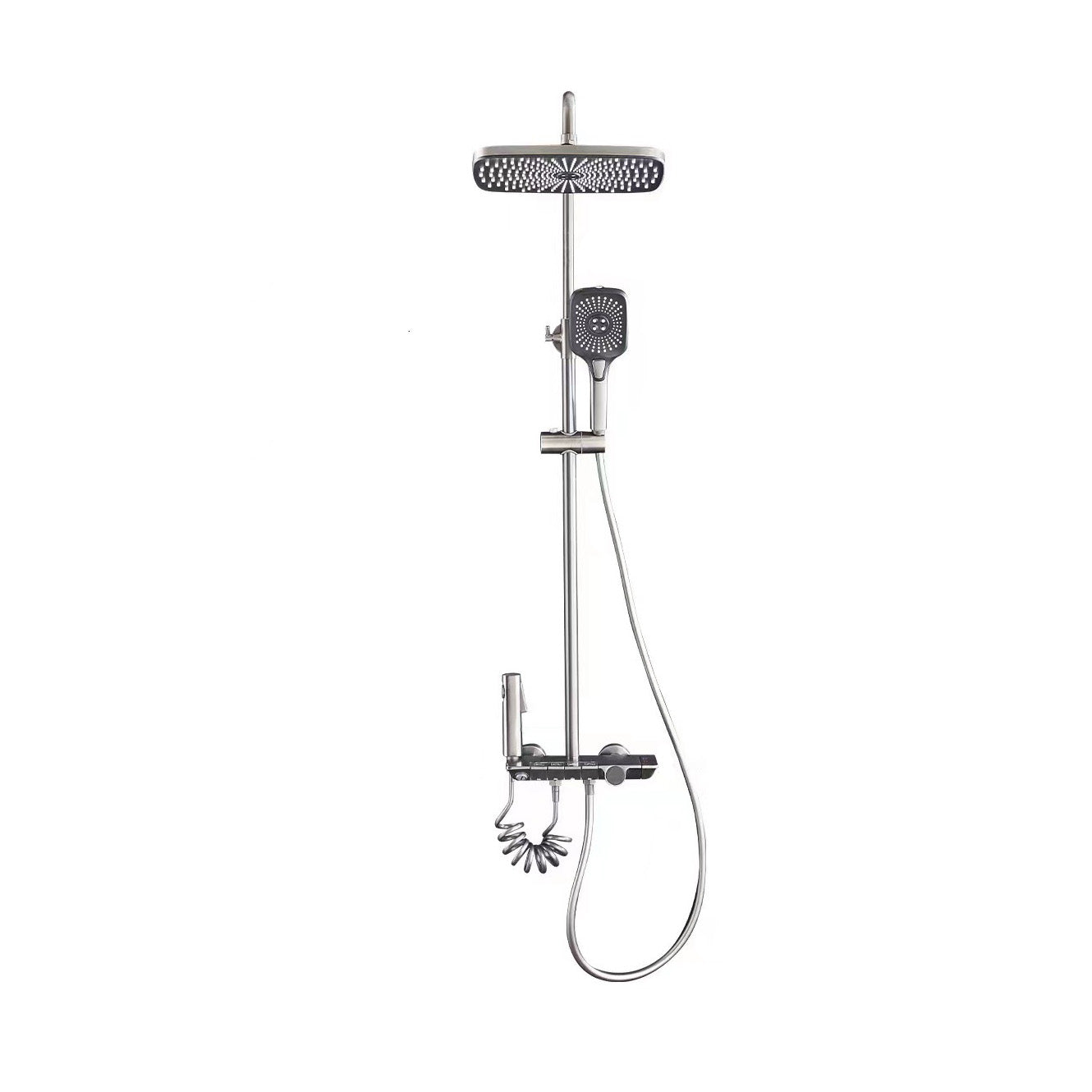 Wall Mounted Shower Arm Shower Faucet Pressure Balanced Diverter Valve Shower System