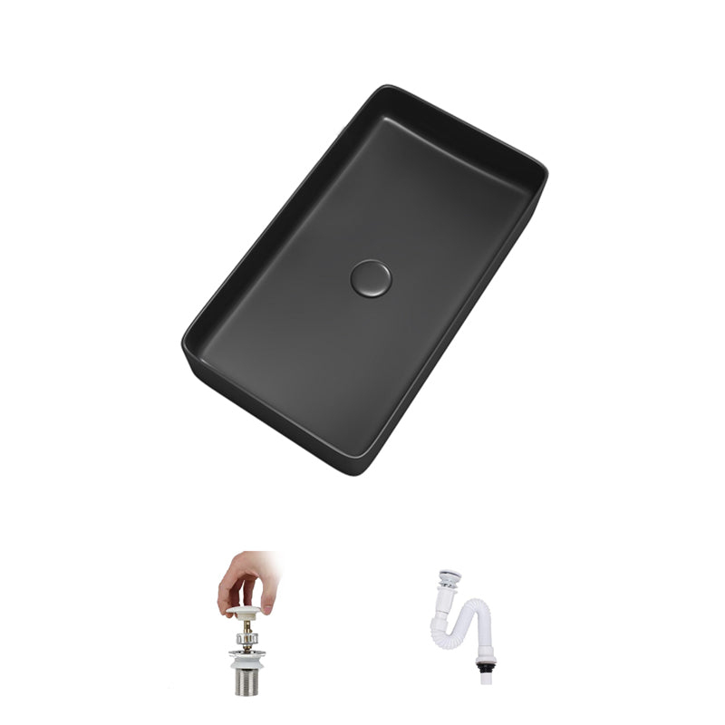 Contemporary Bathroom Sink Porcelain Rectangular Vessel Bathroom Sink