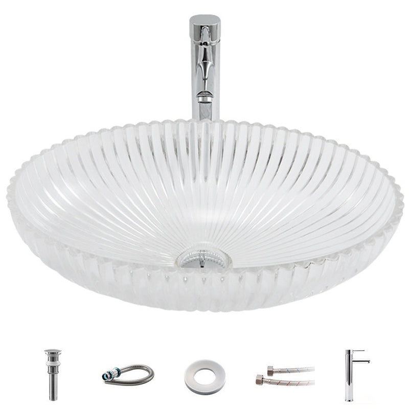 Glass No Craftsmanship Trough Bathroom Sink Modern Bathroom Sink with Basin