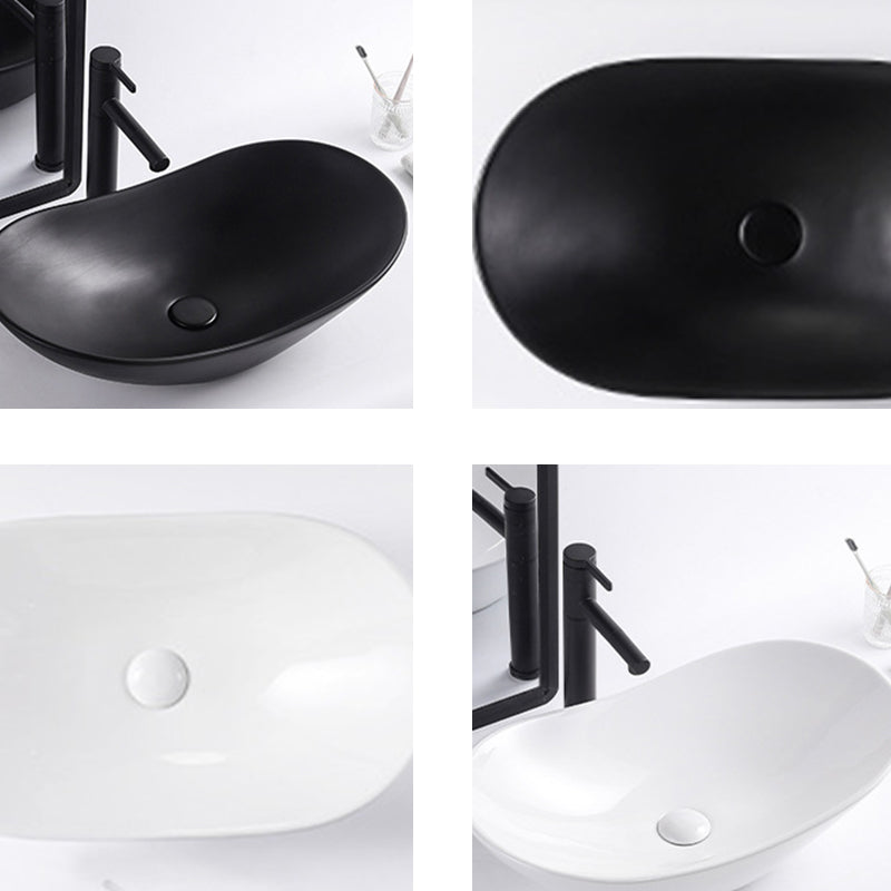 Modern Bathroom Sink Oval Bathroom Sink Overflow with Basin and Faucet