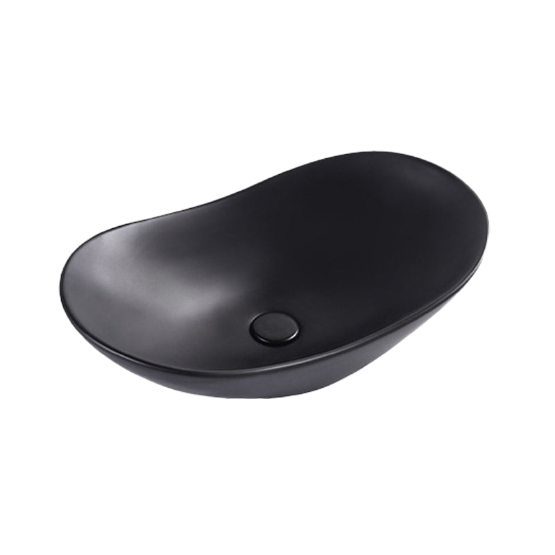 Modern Bathroom Sink Oval Bathroom Sink Overflow with Basin and Faucet