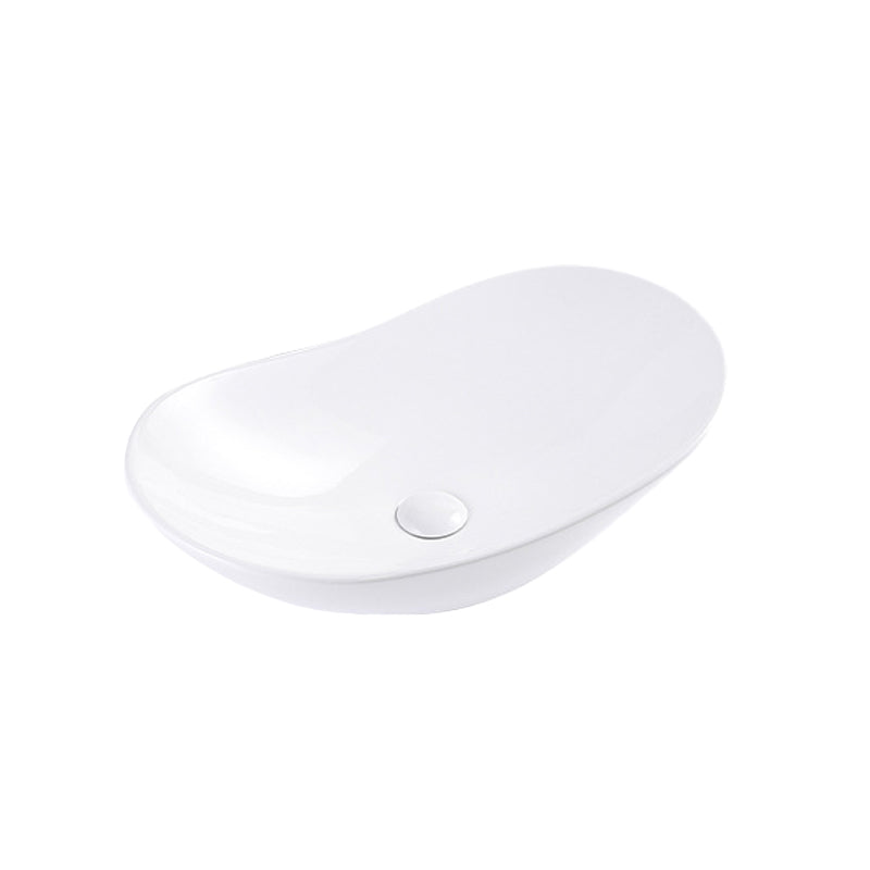 Modern Bathroom Sink Oval Bathroom Sink Overflow with Basin and Faucet