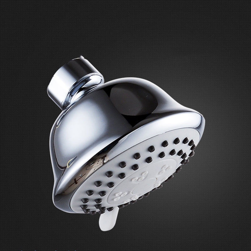 Round Stainless Steel Showerhead in Silver Wall-Mount Showerhead