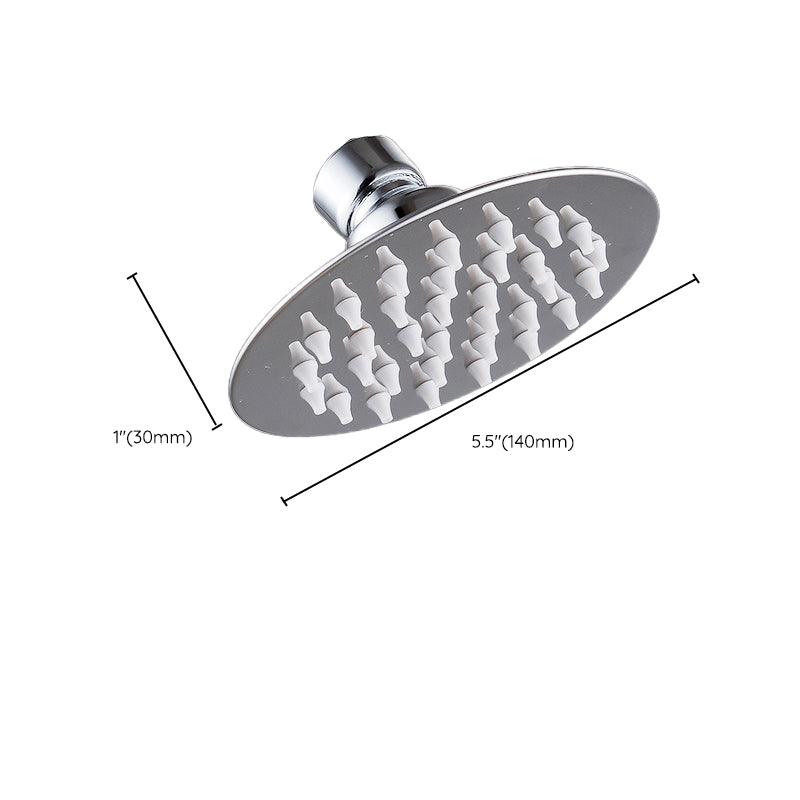 Round Stainless Steel Showerhead in Silver Wall-Mount Showerhead