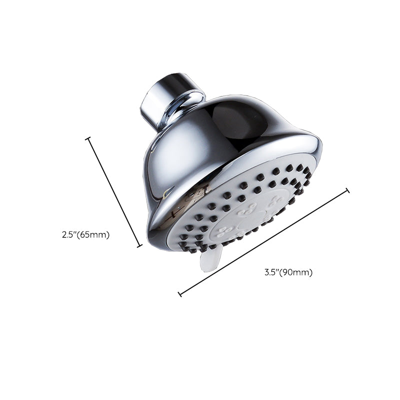 Round Stainless Steel Showerhead in Silver Wall-Mount Showerhead