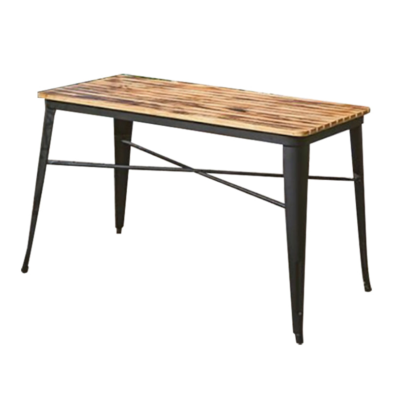 Industrial Style 1/5 Pieces Metal Dining Set Reclaimed Wood Dining Table Set for Outdoor