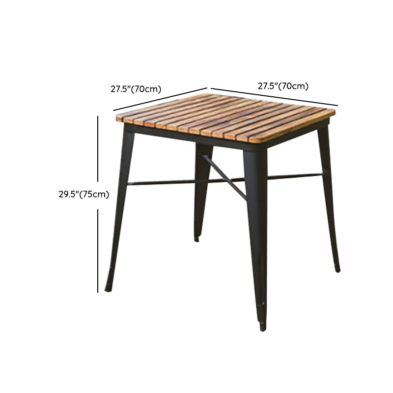 Industrial Style 1/5 Pieces Metal Dining Set Reclaimed Wood Dining Table Set for Outdoor