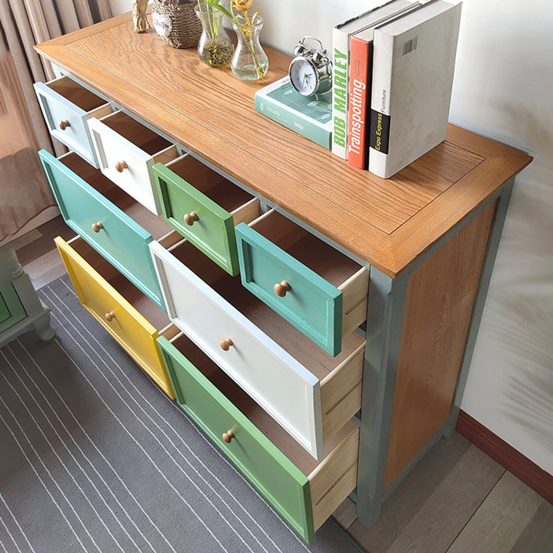 Vertical Nautical Wooden Storage Chest Bedroom Chest with Drawers