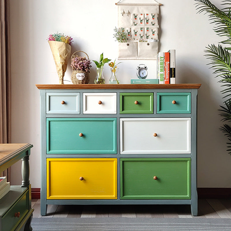 Vertical Nautical Wooden Storage Chest Bedroom Chest with Drawers