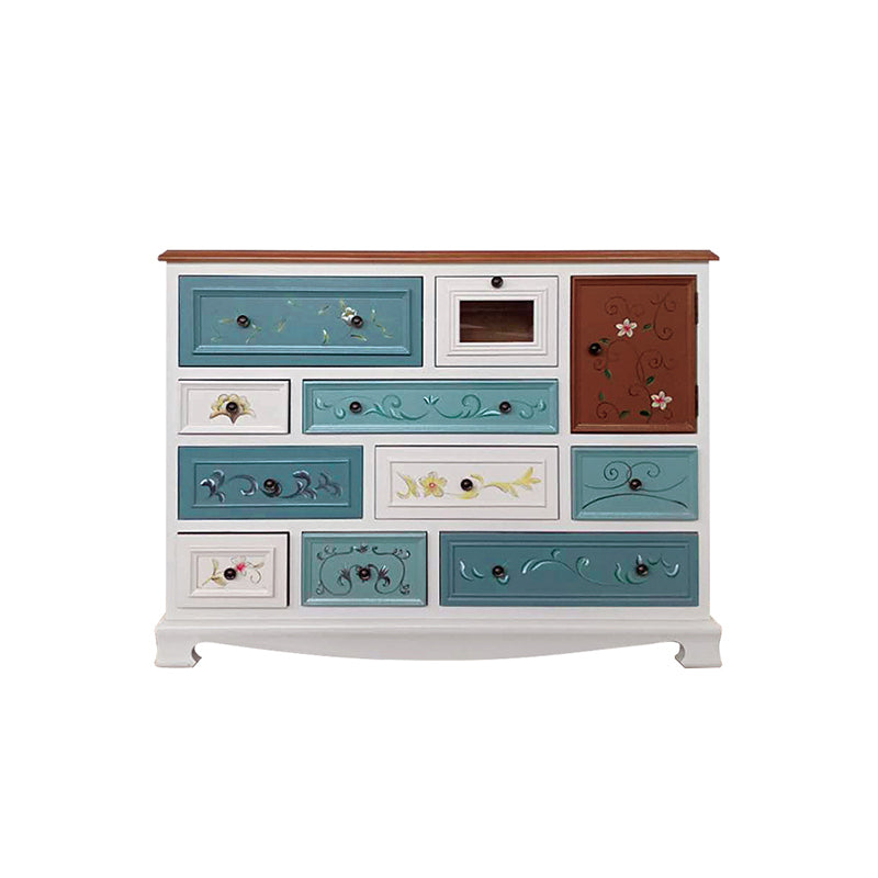 Nautical Bedroom Wooden Storage Chest Horizontal Chest with 10 Drawers