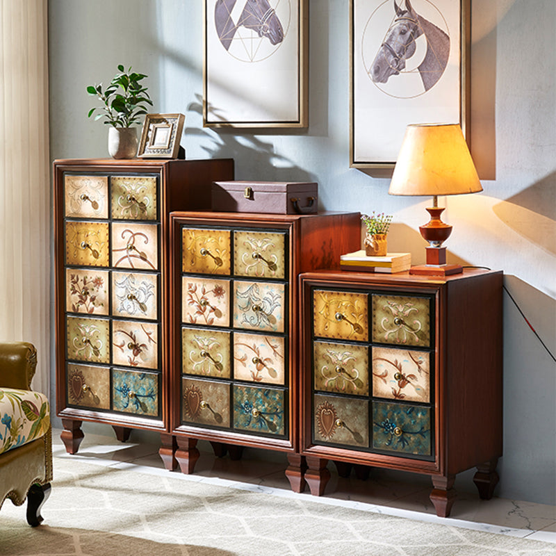 Vertical Traditional Wooden Storage Chest Bedroom Chest with Drawers