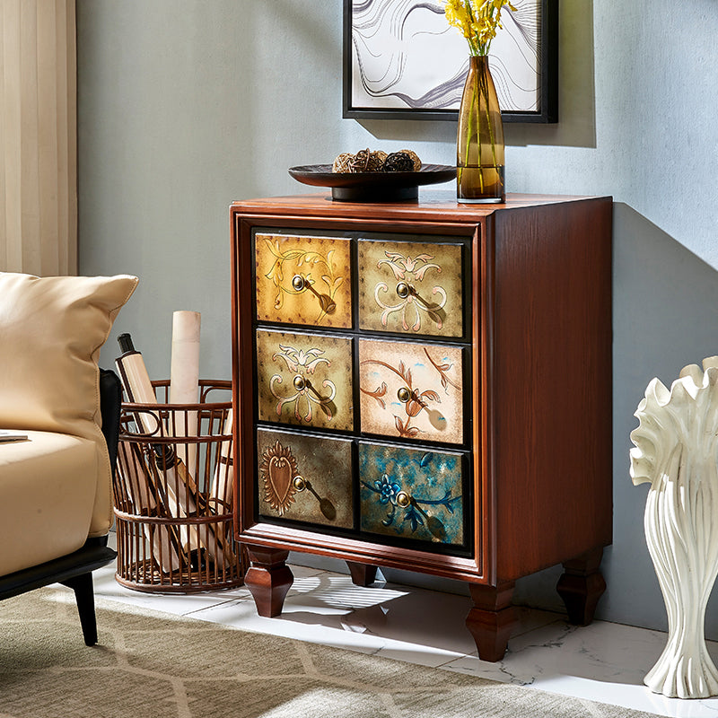 Vertical Traditional Wooden Storage Chest Bedroom Chest with Drawers