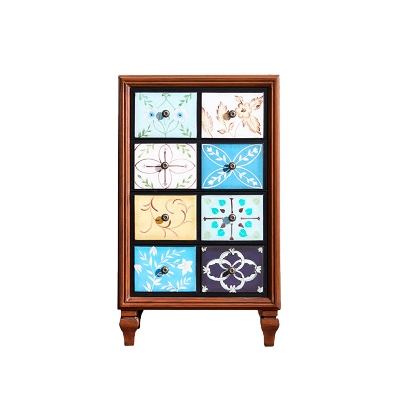 Vertical Traditional Wooden Storage Chest Bedroom Chest with Drawers