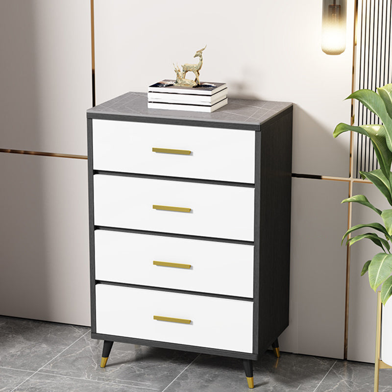 Stone Glam Storage Chest Bedroom Vertical Chest with Drawers