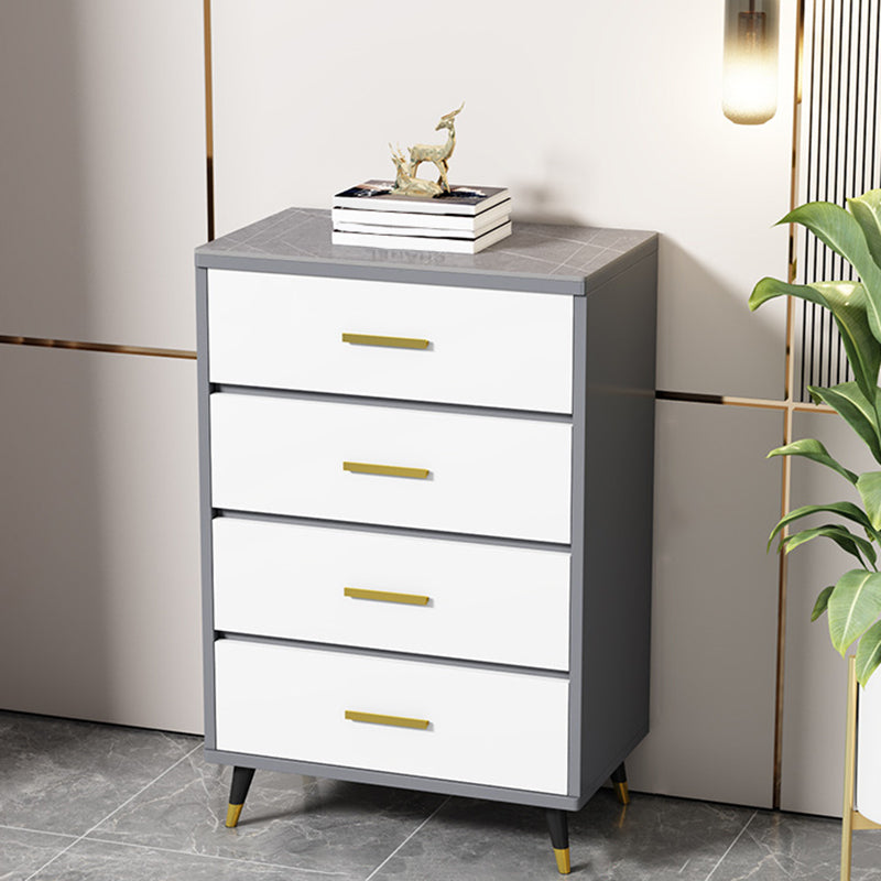 Stone Glam Storage Chest Bedroom Vertical Chest with Drawers