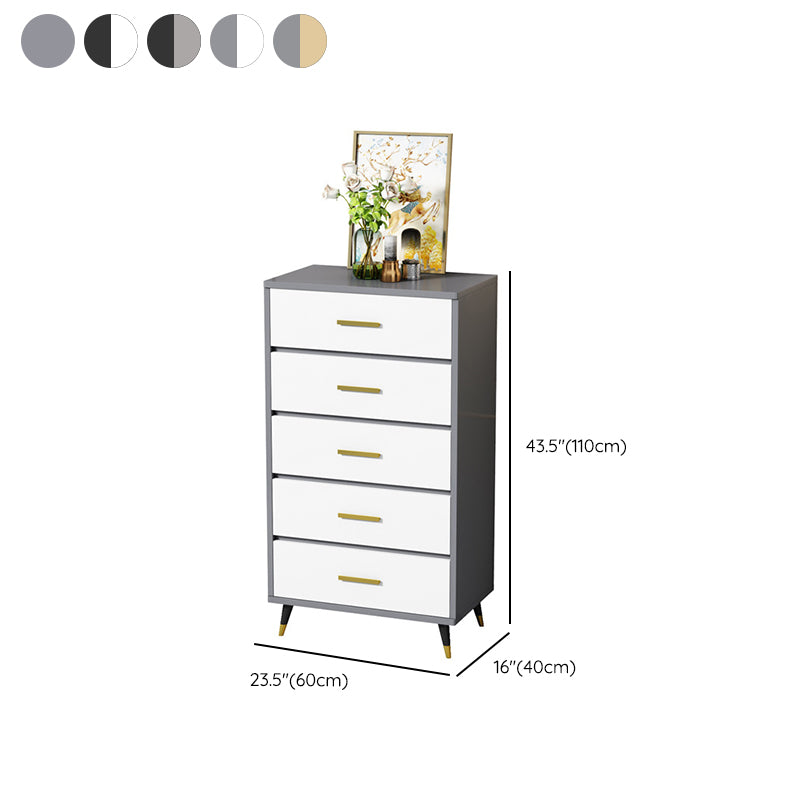 Stone Glam Storage Chest Bedroom Vertical Chest with Drawers