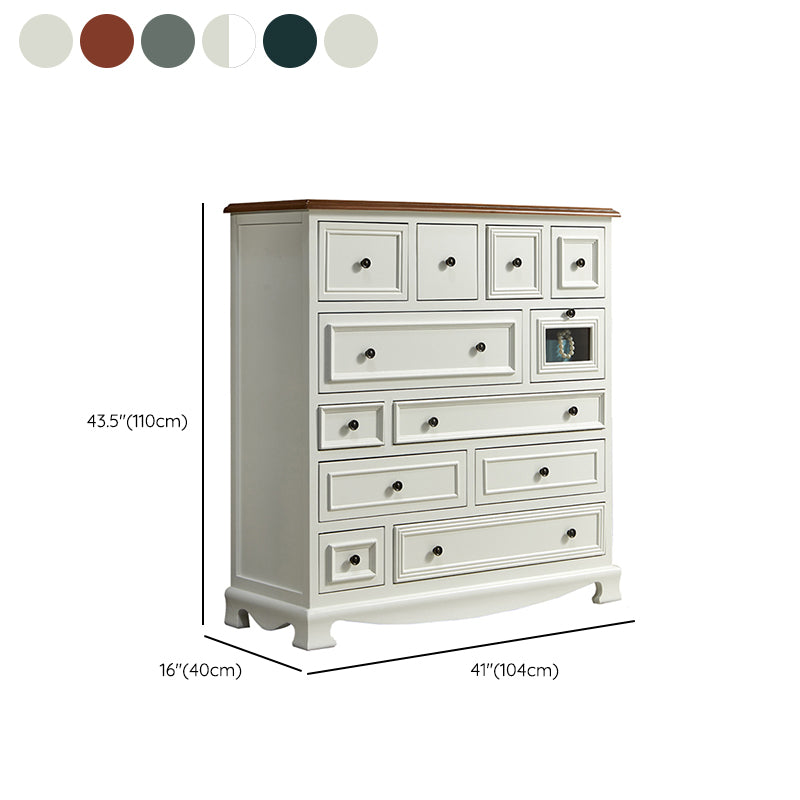 Coastal Storage Chest Dresser Solid Wood Dresser with 4/8/10/12 Drawers