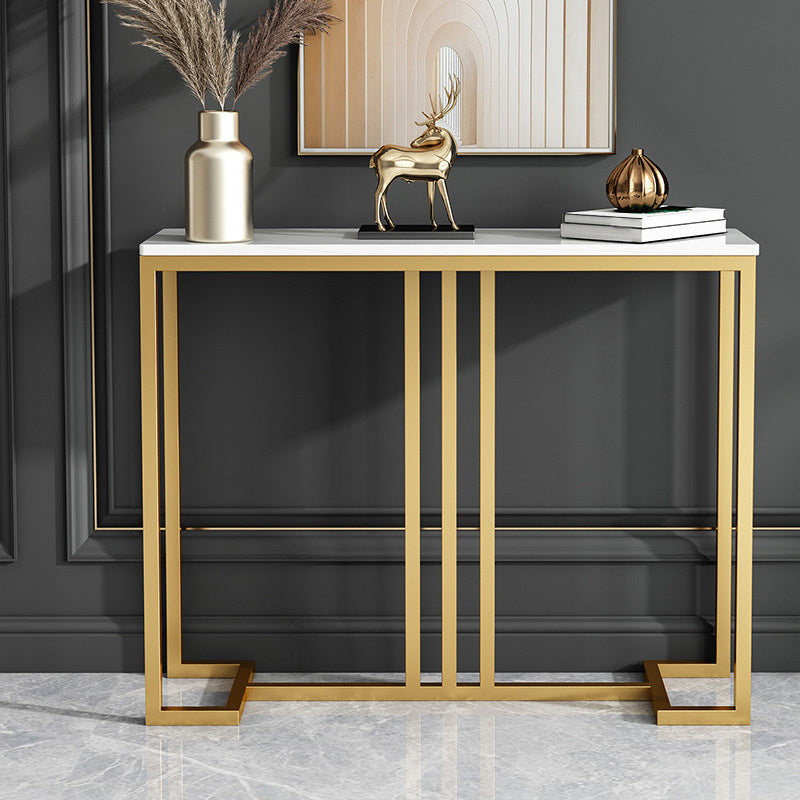 Glam Marble Console Table 12" W Rectangle Accent Table for Hall