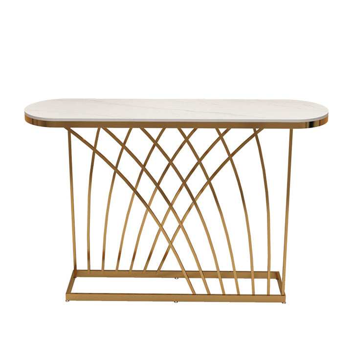31.5" Tall Stone Console Table Glam Stain Resistant End Table for Hall