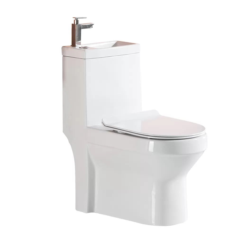 Modern Floor Mount Toilet Bowl Elong Toilet with Seat for Bathroom