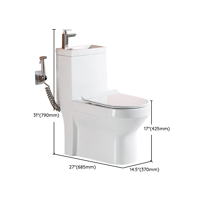 Modern Floor Mount Toilet Bowl Elong Toilet with Seat for Bathroom