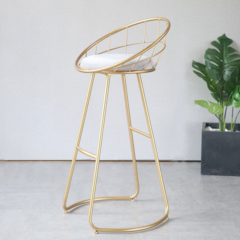 Contemporary Low Back Bar Stools Metal Barstool with Cushion for Bar