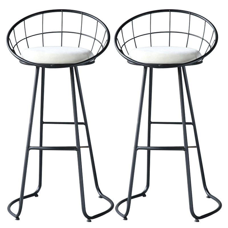 Contemporary Low Back Bar Stools Metal Barstool with Cushion for Bar