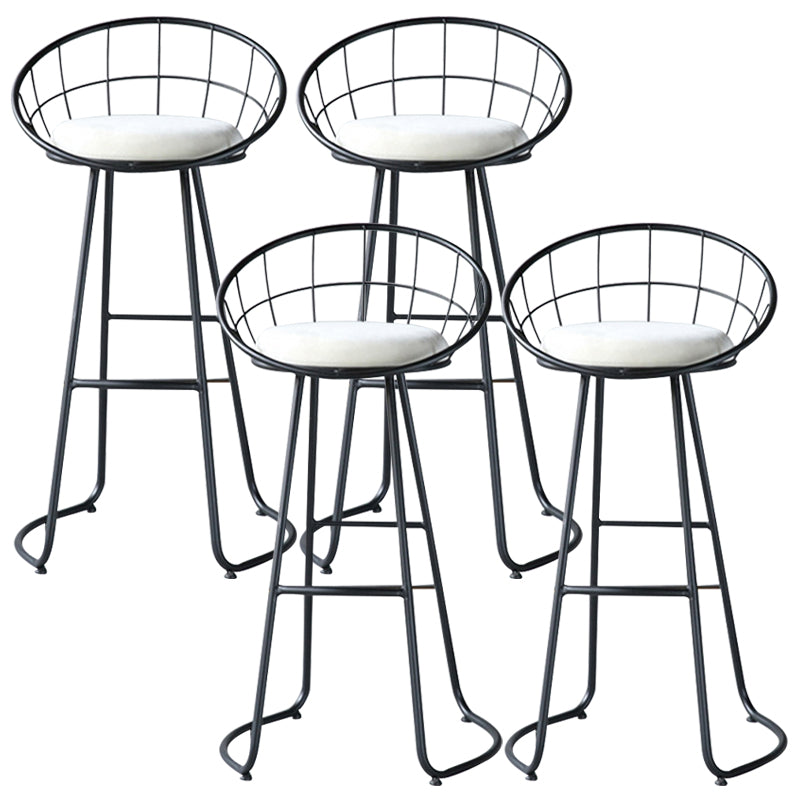 Contemporary Low Back Bar Stools Metal Barstool with Cushion for Bar