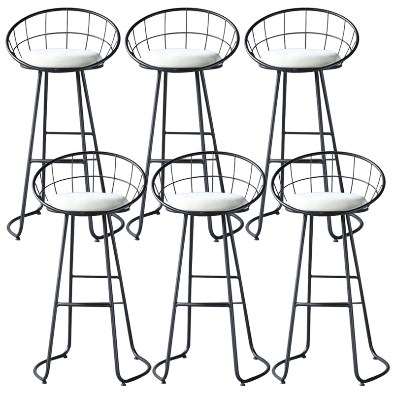 Contemporary Low Back Bar Stools Metal Barstool with Cushion for Bar