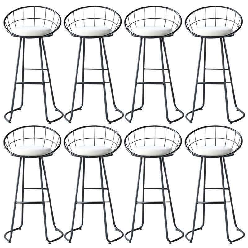 Contemporary Low Back Bar Stools Metal Barstool with Cushion for Bar