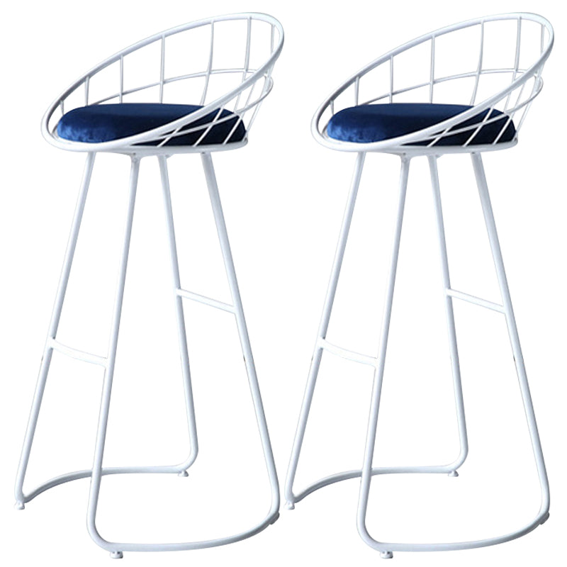 Contemporary Low Back Bar Stools Metal Barstool with Cushion for Bar