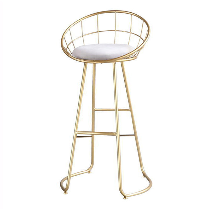 Contemporary Low Back Bar Stools Metal Barstool with Cushion for Bar