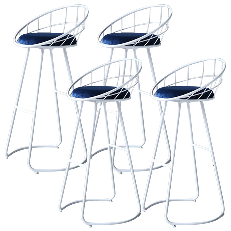 Contemporary Low Back Bar Stools Metal Barstool with Cushion for Bar