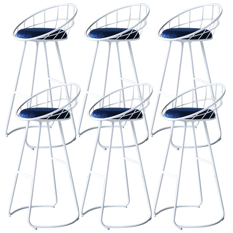 Contemporary Low Back Bar Stools Metal Barstool with Cushion for Bar