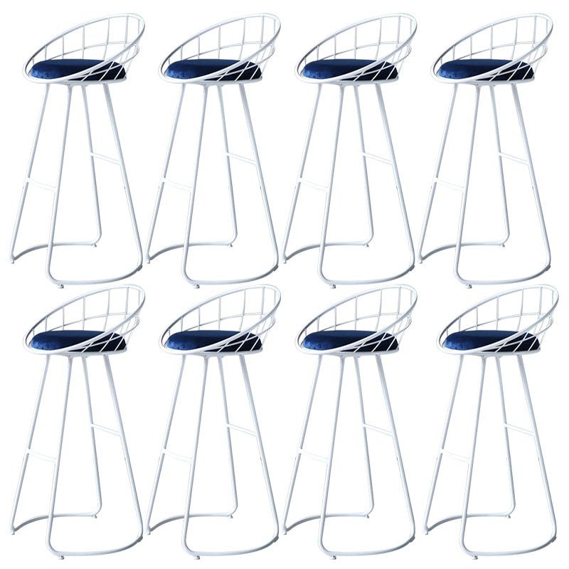 Contemporary Low Back Bar Stools Metal Barstool with Cushion for Bar